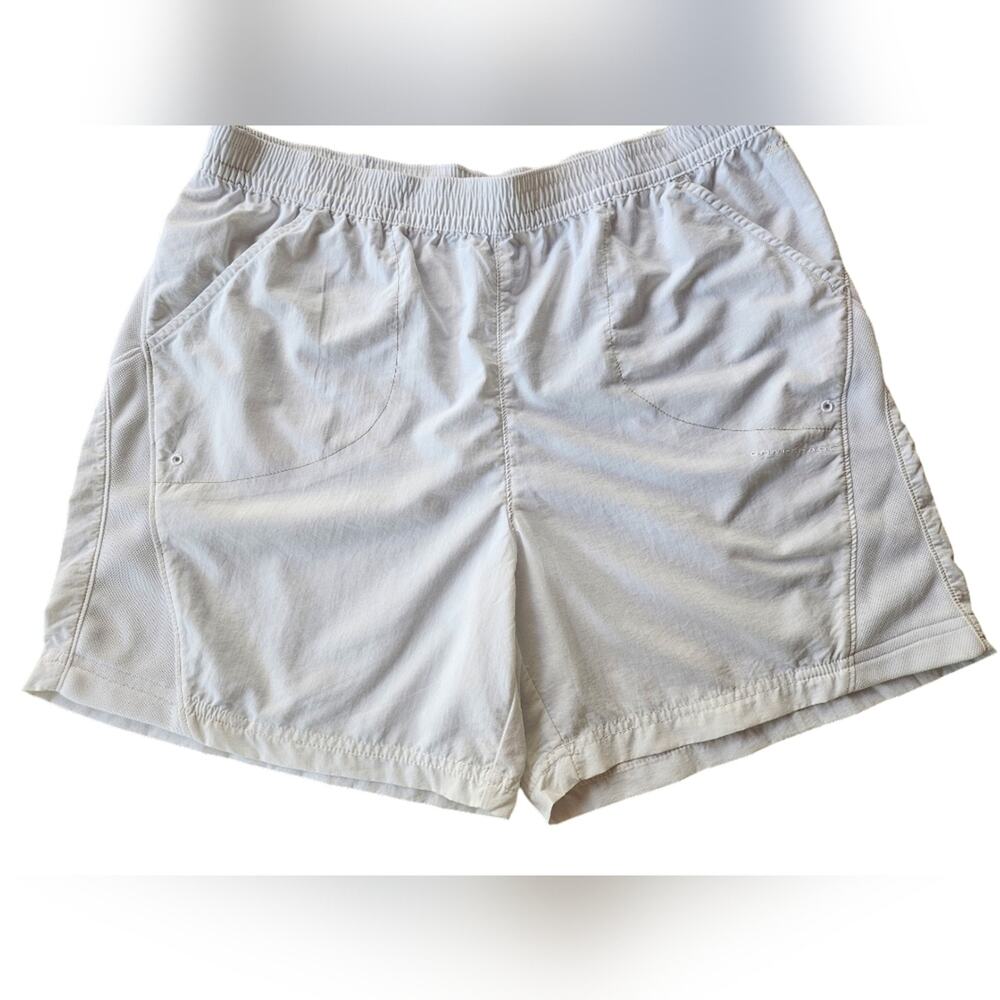 Columbia PFG Fishing Shorts Women Medium Performance Gear Omni Shade Mesh White